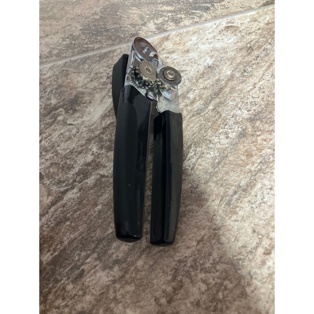 Farberware Manual Handheld Can Opener Black Ergonomic Handles Stainless Steel